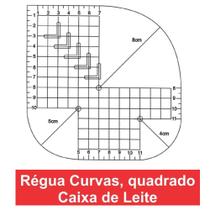 Régua Gabarito Curvas Quadrado Caixa Leite 15x15