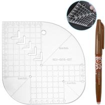 Régua Gabarito Curvas Quadrado Caixa Leite Patchwork + Giz. Régua Gabarito Curvas Quadrado Caixa Leite Patchwork + Giz.
