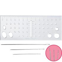 Régua Gabarito Medir Simetria Rosto Boneca Pano + Agulhas