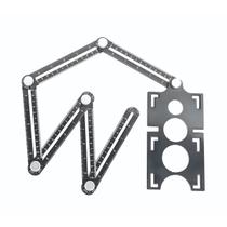 Régua Gabarito Multiângulos 6 Dobras Titanium Platina para Cortes em Pisos, Porcelanatos e Azulejos
