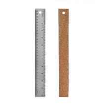 Régua metálica ZTEOFO de aço inoxidável 30 cm com verso de cortiça