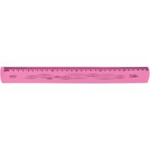 Régua Mole Neon Flexível 30cm Rosa 10unid - Waleu