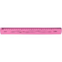 Régua Mole Neon Flexível 30CM Rosa - Pacote com 10