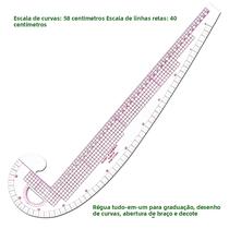 Régua Multifuncional De 58cm X 40cm Para Design De Costura De Decote E Cavas Com Escala Integrada Régua Multifuncional De 58cm X 40cm Para Design De Costura De Decote E Cavas Com Escala Integrada
