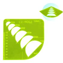 Régua Multiplas Curvas Costura Patchwork Scrapbook Verde