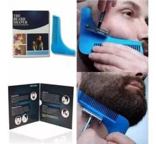 Régua para Design de Barba com Pente Gabarito de Simetria de Rosto Masculino Guia para Barbearia