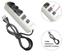 Régua para Tomada Filtro de Linha Branco c/ 3 Tomadas Radial Régua para Tomada Filtro de Linha Branco c/ 3 Tomadas Radial