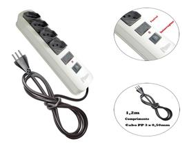 Régua para Tomada Filtro de Linha Branco c/ 4 Tomadas Radial Régua para Tomada Filtro de Linha Branco c/ 4 Tomadas Radial