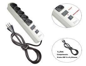 Régua para Tomada Filtro de Linha Branco c/ 5 Tomadas Radial Régua para Tomada Filtro de Linha Branco c/ 5 Tomadas Radial