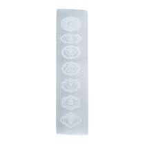 Régua Placa Pedra Selenita Bastão 7 Chakras 15cm X 3cm