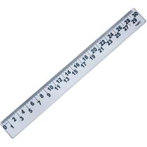 Régua Plástica Baixa Visão Cristal 30CM Pacote com 10 Unidades