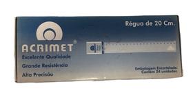 Régua plástica de 20 cm Acrimet caixa com 24 unidades