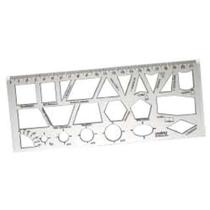 Régua Plástica Geométrica Escolar CR 22CM - Pacote com 10 Unidades Régua Plástica Geométrica Escolar CR 22CM - Pacote com 10 Unidades