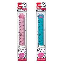 Régua Plástica Miau Line Holic Pets 15cm Rosa e Azul - Tris Régua Plástica Miau Line Holic Pets 15cm Rosa e Azul - Tris