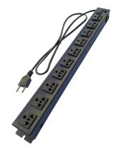 Régua Rack 19 10 Tomadas Antigas Chavinha Fusível 1m Preto