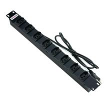 Régua Rack 8 Tomadas 2P+T 3M Metal Preto Reforçada Fiolux