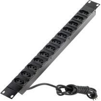Regua Raker para rack 19 com 12 tomadas 20a metalica