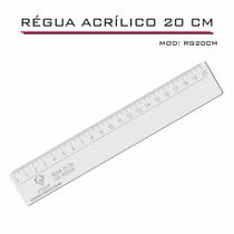 Régua Reta Acrílica 20 cm Transparente Desenho Técnico Fenix