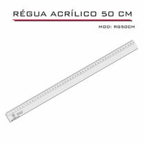 Régua Reta Acrílica 50 cm Transparente Desenho Técnico Fenix