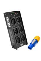 Regua santo angelo p/ palco 6 tomadas rp6 preto