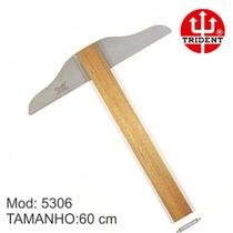 Régua T Trident mod 5306 Madeira 60 Cm cabeçote fixo Desetec Régua T Trident mod 5306 Madeira 60 Cm cabeçote fixo Desetec