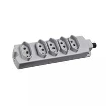 Régua Tomada 5 Postos 2p+t 20a Cinza Claro Margirius