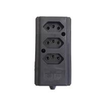 Régua Tomada Em Barra Tripla Preta 10a/20a Para Extensão Régua Tomada Em Barra Tripla Preta 10a/20a Para Extensão