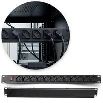 Regua Tomada Filtro De Linha 12 Tomadas Rack 19 Preto Ipec
