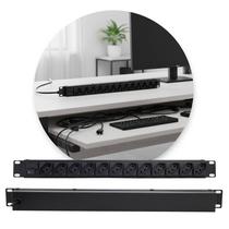 Régua Tomada Filtro De Linha 12 Tomadas Rack 19 Preto Ipec