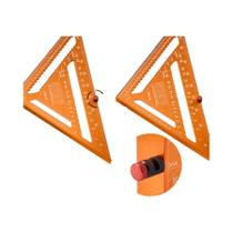 Régua Triangular De Alumínio Com Dupla Escala, Ferramenta De Ângulo Para Carpinteiro