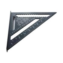 Régua Triangular de Metal 7'' e 12'' - Transferidor e Esquadro para Carpinteiro