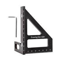 Régua Triangular Multiângulo 3D De 45 E 90 Graus, Esquadro De Alumínio Para Marcenaria, Transferidor
