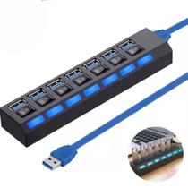 Regua USB 7 Portas Plug And Play Compacto E Portatil