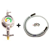 regulador click gás top visor grande mangueira inox 1,5 mts regulador click gás top visor grande mangueira inox 1,5 mts