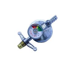 Regulador de Gás com Registro e Indicador de Pressão 1kg/h p/ Fogão / Forno / Botijão