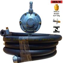 Regulador Registro Gás Cozinha Botijão Kit Mangueira 4 metro