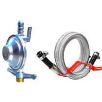 regulador registro inmetro mangueira aço inox 3 metros regulador registro inmetro mangueira aço inox 3 metros