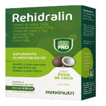 Rehidralin Suplemento Alimentar em Pó Sabor Água de Coco 4 Envelopes de 28g Cada - Maxinutri