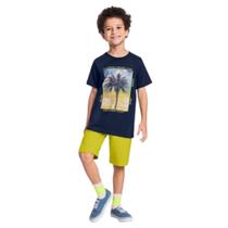 Rei Rex Conjunto Camiseta California e Bermuda Marinho