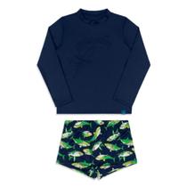 Rei Rex Conjunto Camiseta Malha e Sunga Protecao Uv+ Marinho Rei Rex Conjunto Camiseta Malha e Sunga Protecao Uv+ Marinho