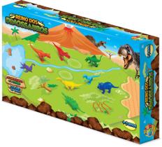 Reino dos dinossauros 8 unidades com cenário - Ggb Brinquedos
