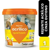 Rejunte acrilico 1kg cinza outono quartzolit