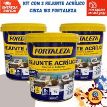 Rejunte Acrílico Bege 1Kg - Fortaleza - Kit com 3 unidades Rejunte Acrílico Bege 1Kg - Fortaleza - Kit com 3 unidades