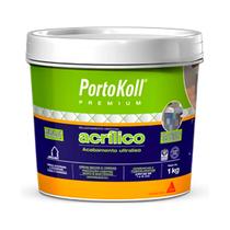 Rejunte Acrílico Cinza Platina PortoKoll Premium 1 Kg Pronto Para Uso Ultralisso Impermeável Antimofo Alta Durabilidade Interno E Externo