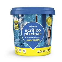 Rejunte Acrilico P/ Piscina Azul Celeste 1kg - Quartzolit