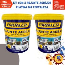 Rejunte Acrílico Platina 1Kg - Fortaleza - Kit com 2 unidades Rejunte Acrílico Platina 1Kg - Fortaleza - Kit com 2 unidades