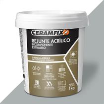 Rejunte ceramfix acrilico 1kg bicomponente extraliso cinza classico Rejunte ceramfix acrilico 1kg bicomponente extraliso cinza classico