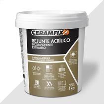 Rejunte ceramfix acrilico 1kg bicomponente extraliso gelo platina