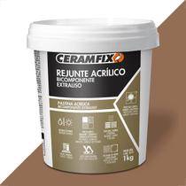 Rejunte ceramfix acrilico 1kg bicomponente extraliso marrom claro