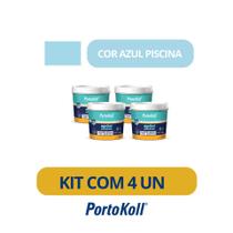 Rejunte Epóxi Piscinas Portokoll Azul Piscina 1KG KIT C/4un